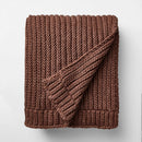 Rib Knit Throw - Burgundy