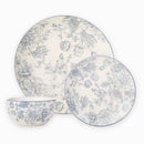 12pc Porcelain Banbury Dinnerware Set - Gray: Floral Pattern