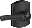 Schlage F Series F40V BRW 716 Privacy Lever, Mechanical Lock, Aged Bronze, Residential, 2 Grade