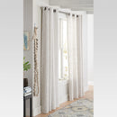 Light Filtering Diamond Weave Window Curtain Panel - Gray