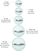 Glass Lid - 10.5" - Silver