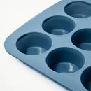 12ct Silicone Muffin Pan Blue