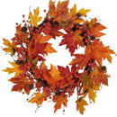 Santas Forest 37903 Decorated Harvest Wreath, 24 in, Orange/Red/Yellow, Pack of 4