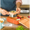 Insulated Bento Lunch Box with Leakproof Food Jar - Poppy Orange