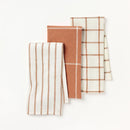 3pk Kitchen Towels - Terracotta Orange
