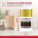Compact Drip Coffee Maker - White & Gold