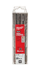 Milwaukee M2 48-20-7511 Drill Bit, 3/16 in Dia, 6 in OAL, Spiral Flute, 4-Flute, SDS Shank