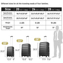 3 Piece Luggage Set Hardside Spinner Suitcase With Tsa Lock 20" 24" 28" Available - Black