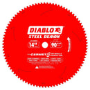 Diablo D1490CF Circular Saw Blade, 14 in Dia, 1 in Arbor, 90-Teeth, Carbide Cutting Edge