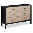 Radley 6-Drawer Dresser - Black/Coastwood