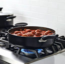 Reliance 6-Quart Covered Sauté Pan with Helper Handle - Black