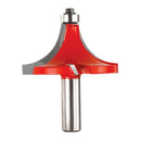Freud 34-132 Rounding Over Bit, 2-1/2 in Dia Cutter, 1-7/8 in L Cutting, 3-1/8 in OAL, 1/2 in Dia Shank, 4-Cutter
