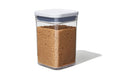 POP 1.1qt Plastic Short Small Square Food Storage Container White