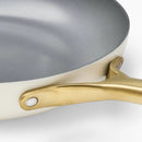 12" Nonstick Ceramic Coated Aluminum Frying Pan - Cream