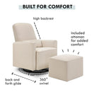 Olive Glider and Ottoman - Cream Finish w/Cream Piping