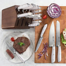 Alps Series German Steel Forged 17-Piece Knife Block Set, Acacia (White)