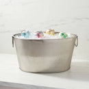 23.5L Stainless Steel Hammered Metal Oval Beverage Tub