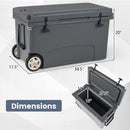 75 Quart Portable Hard Cooler With 6-Day Ice Retention and Wheels-Gray
