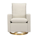 Cali Pillowback Swivel Glider in Ivory Boucle with Gold Base