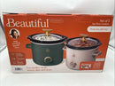 2 Qt Manual Slow Cooker, 2-Pack - Thyme Green and Porcini Taupe