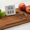 Programmable Digital Meat Cooking Thermometer - Silver
