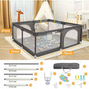 79"x63" 4-Panel Baby Playpen Spacious & Secure Portable Playard - Gray