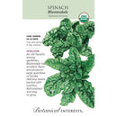 Spinach, Bloomsdale (Organic) Botanical Interests Seeds (LG)