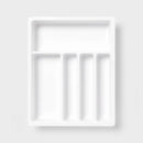 Plastic Expandable Utensil Drawer Organizer - White