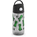 16oz Kids Plastic Water Bottle - Black/Green