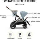 Modular Stroller - Taupe Frame with Sky Blue Seat