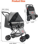 Foldable Pet Stroller - Black/Gray