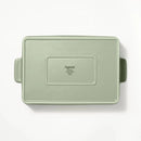 4qt Stoneware Rectangle Baking Dish with Lid - Sage Green