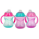 Nuby 3pk Clik-It Handle Cup - Purple/Pink/Aqua - 8oz