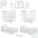 Piper 4-in-1 Convertible Mini Crib - White