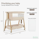 Lullaby Portable Bassinet with Wheels - Beige