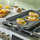 Ceramic Coated Aluminum Double Burner Griddle - Dark Gray