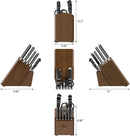Adams Series German Steel Forged 15-Piece Knife Block Set - Black