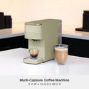 Table Multi Capsule Coffee Machine, Universal Capsule Compatible with Espresso and Coffee, One-Touch Controls, Eucalyptus Green