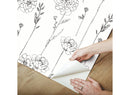Maisey Peel and Stick Wallpaper Black: Self-Adhesive Vinyl, Abstract Pattern, 30.8 Sq Ft