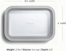 Medium Ceramic Coated Glass Food Storage Container - Gray