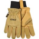 Kinco L Pigskin Leather Cold Weather Black/Gold Ski Gloves