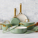 Ceramic Nonstick 10-Piece Cookware Set - Sage