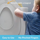 Elongated Toilet Seat with Built-In Potty Training Seat - White