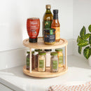 2-Tier Bamboo Lazy Susan Turntable Yellow