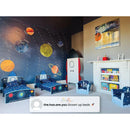 Rocket Ship Wood Toddler Bed - Blue