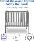 Folding Portable Mini Baby Crib with 1.5-inch Mattress - Grey