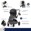 360° Rotating Modular Stroller - Black