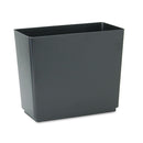 Rubbermaid Designer 2 Wastebasket, Rectangular, Plastic, 6.5 Gal, Black, 6/Carton - RCP25051CT