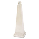 Rubbermaid Groundskeeper Cigarette Waste Collector, Pyramid, 1 Gal, Plastic/Steel, Beige - RCP257088BG