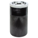 Rubbermaid Smoking Urn With Ashtray And Metal Liner, 2 Gal, 19.5H X 12.5 Dia, Black - RCP258600BLA